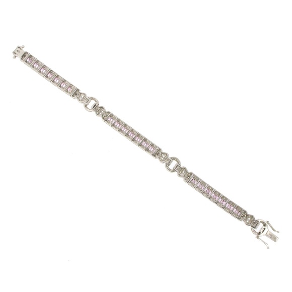 7.75 Ct Natural Pink Sapphire 18k Gold Bracelet - Picture 4 of 6